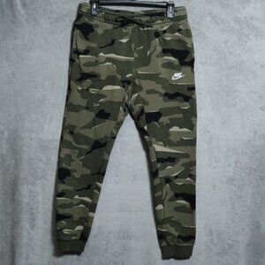 Nike Pants Mens Medium Green Black Camo Joggers Sweatpants Athletic AJ2111-325